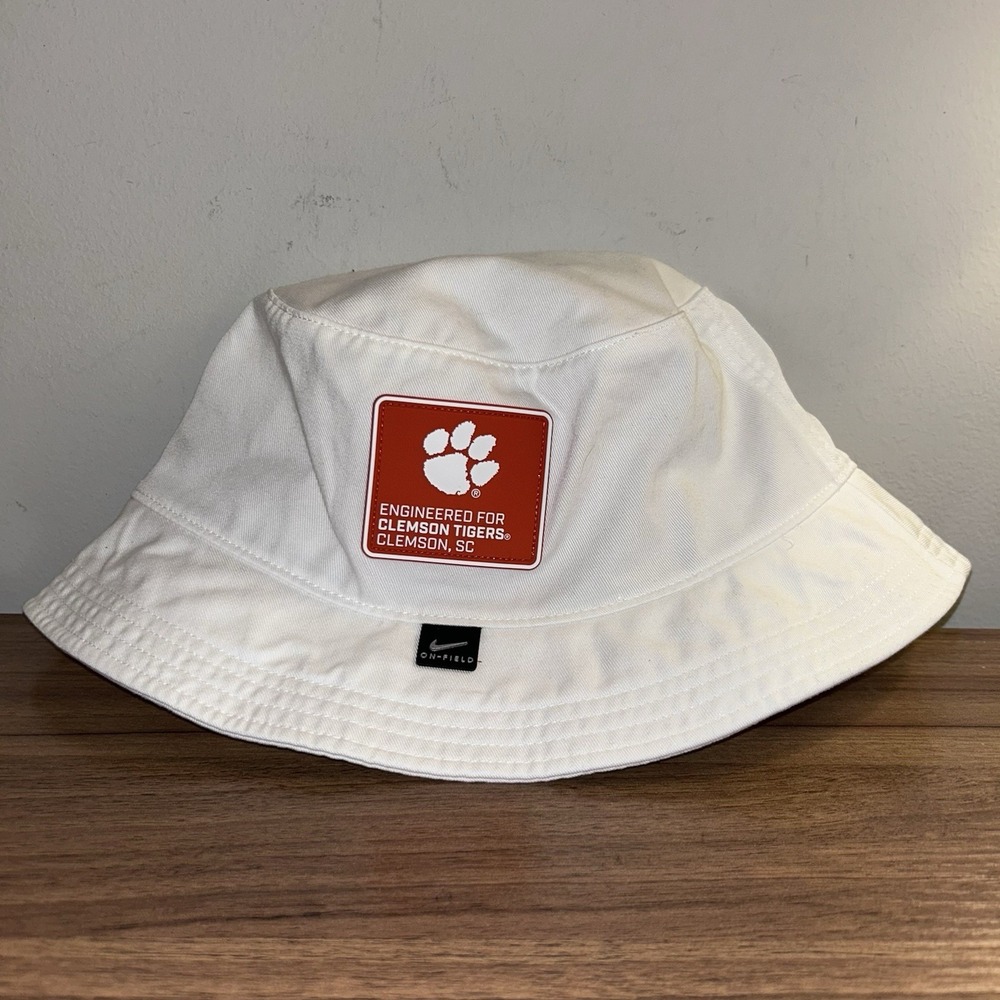Nike Clemson Tigers On Field Football Bucket Hat Unisex Size XL/XXL White NEW